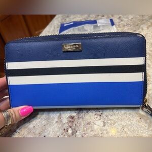 Kate Spade Blue Striped Wallet